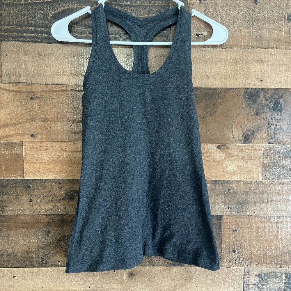 Lululemon Racerback Tank Top Charoal Gray Slim Fit Size 4